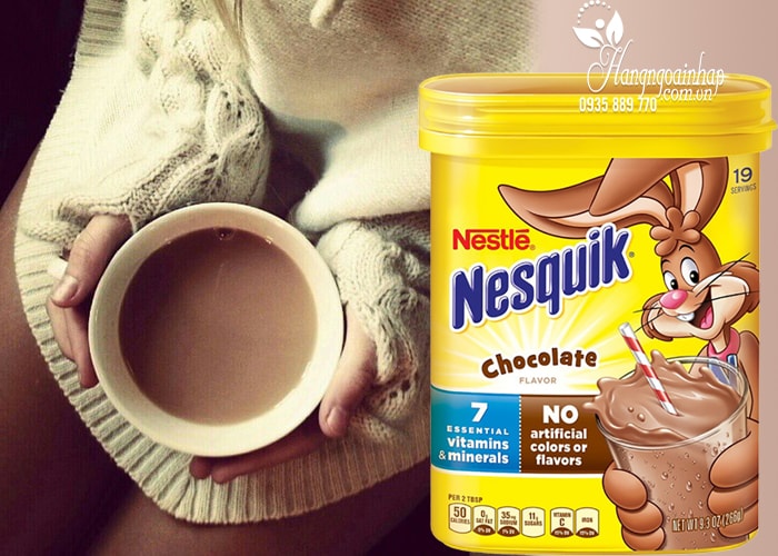 Bột cacao pha sữa Nestle Nesquik Chocolate 266g: Hương vị Mỹ đặc trưng để thưởng thức
