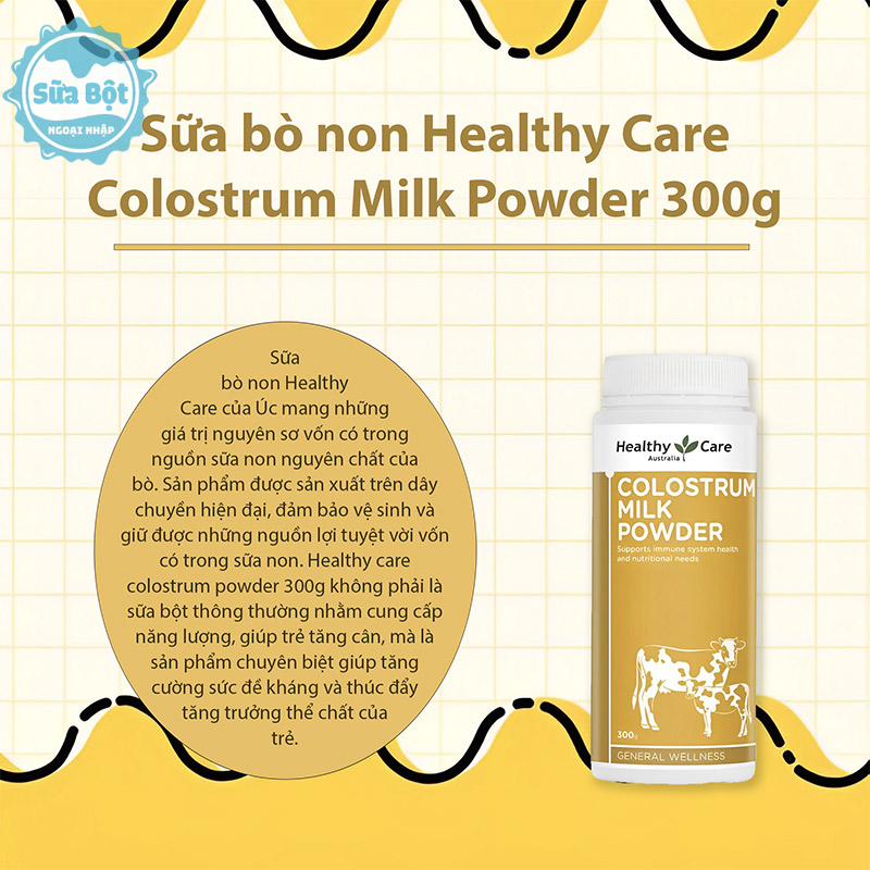 Sữa non Healthy Care Colostrum của Úc 300g (Cho trẻ từ 6 tháng-người lớn)