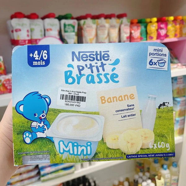 Sữa chua Nestle P’tit Brasse Pháp cho bé 6 tháng ăn dặm