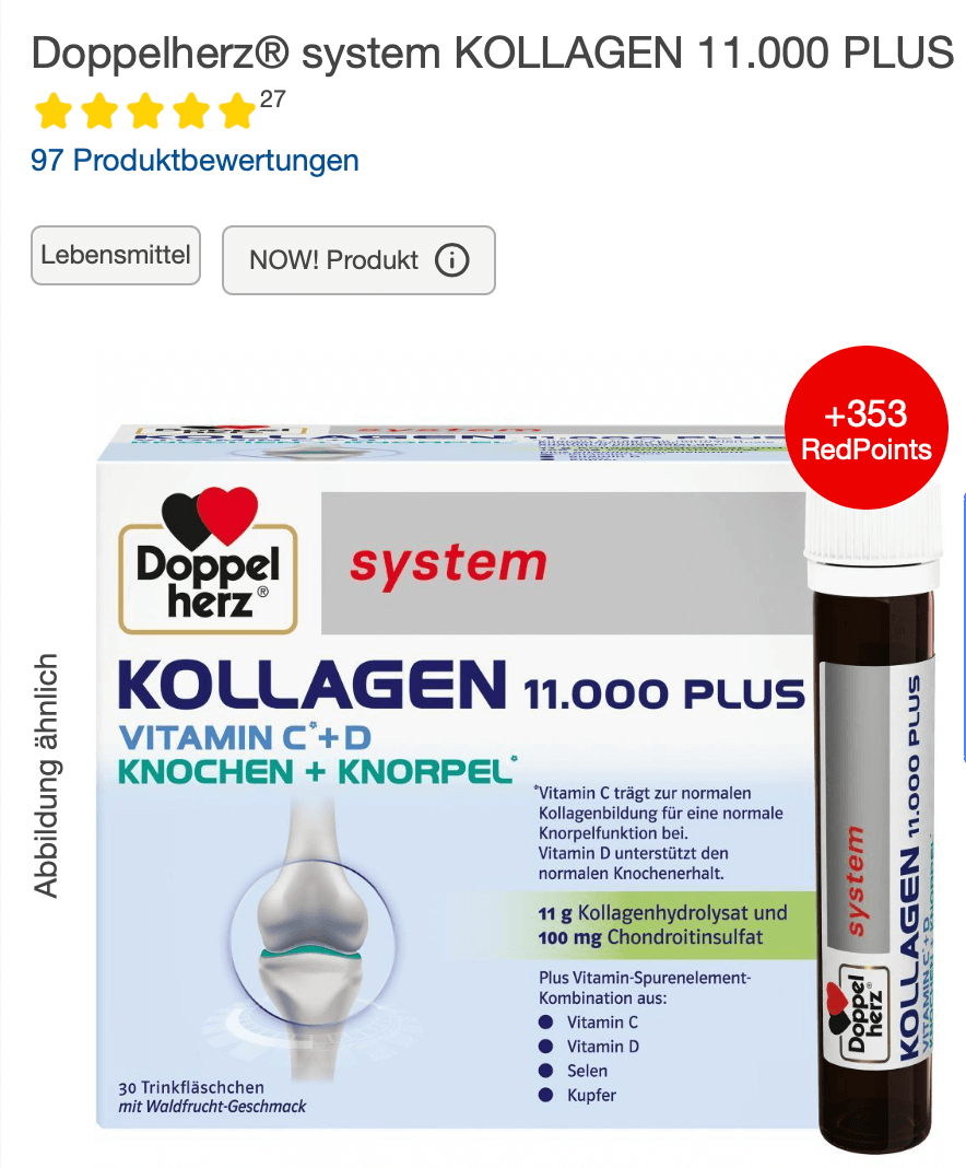 Collagen Thủy Phân Doppelherz Kollagen 11.000 Plus: Giải pháp tiên tiến cho sức khỏe cơ xương