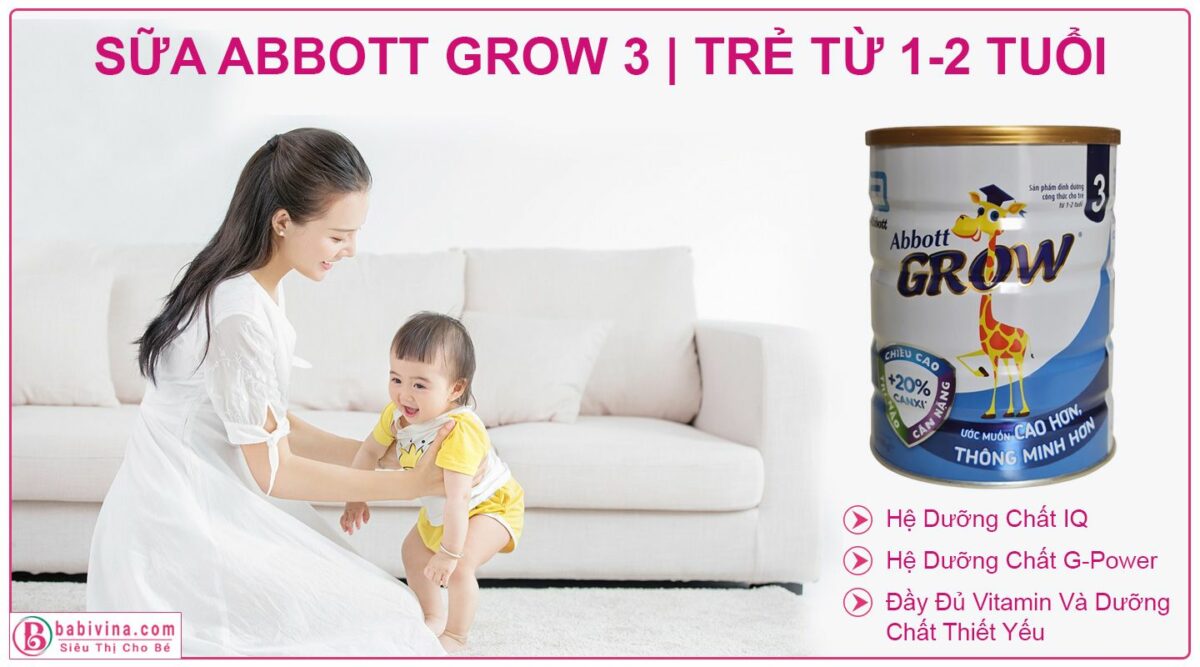 Sữa Abbott Grow 3 900g: Món quà tuyệt vời cho sự phát triển toàn diện của trẻ yêu